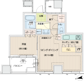 横浜市鶴見区の賃貸マンション　ロイヤルタワー横濱鶴見　間取り