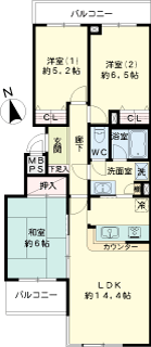 川崎市中原区の賃貸マンション　ニックアーバンハイム武蔵中原　３０２号室　間取り