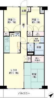 横浜市鶴見区の賃貸マンション　エンゼルハイム矢向第３　間取り