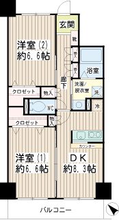 横浜市鶴見区の賃貸マンション　スカイ６１　間取り