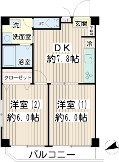 東京都世田谷区の賃貸マンション　シャトーポレール若林　間取り