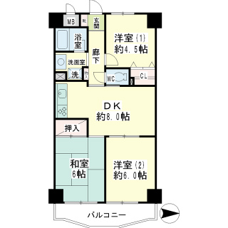 川崎市高津区の賃貸マンション　ヴェルドミール　３０３間取