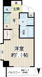 川崎市中原区の賃貸マンション　アーバン・スクエア川崎平間５０４号室　間取