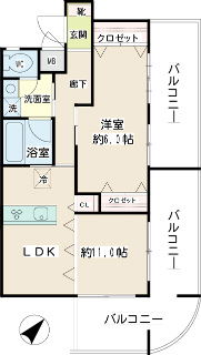 川崎市川崎区の賃貸マンション　ハートレイ四谷　２０３間取