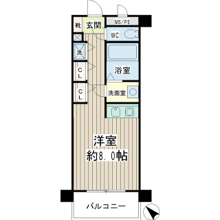 横浜市港北区の賃貸マンション　キクナスプリングス３０３号室　間取