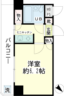 川崎市川崎区の賃貸マンション　プラザ川崎ＮＯ．２　６０１号室　間取