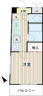 横浜市鶴見区の賃貸マンション　アビタシオン　エトワール　２０５号室　間取