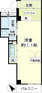 横浜市港北区の賃貸マンション　ＬｕｍｉｎｏｕｓＨＩＹＯＳＨＩ　Ｂ４０５　間取