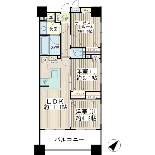 横浜市鶴見区の賃貸マンション　リブゼ横浜クレインポート　３０１　間取