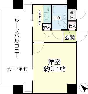 川崎市川崎区の賃貸マンション　プラザ川崎ＮＯ．２　７０３号室　間取