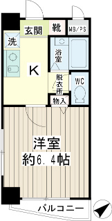 川崎市川崎区の賃貸マンション　クレール本町６０１　間取