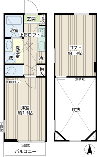 横浜市鶴見区の賃貸アパート　そらまめハウス　１０３号室　間取