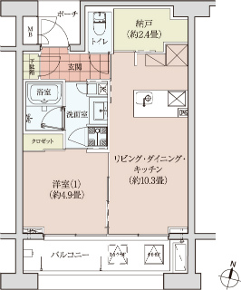 川崎市川崎区の新築賃貸マンション　イグレクス　２０３間取