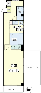 横浜市鶴見区の賃貸マンション　ハピネス平井　４０１号室間取