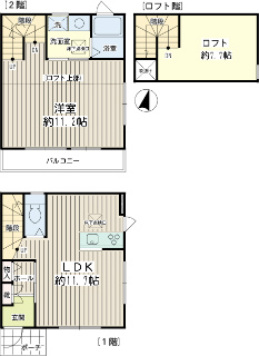 横浜市保土ヶ谷区の新築賃貸アパート　メゾネットＳ　１０２号室　間取