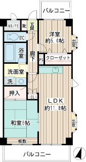 横浜市都筑区の賃貸マンション　ピーアンドエーマンション　２０３号室　間取