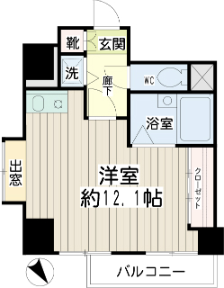 東京都目黒区の賃貸マンション　中目黒コート　５０５号室　間取りです