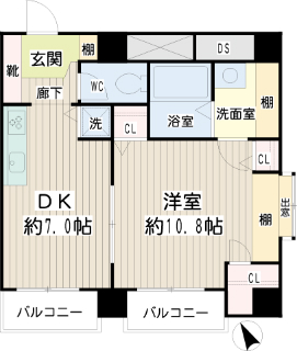 横浜市鶴見区の賃貸マンション　リオベルデ貮番館　602号室　間取りです
