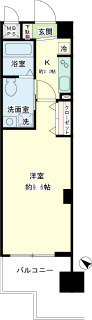 横浜市鶴見区の賃貸マンション　コスモプレイス鶴見中央　４０４号室間取