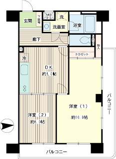 横浜市旭区の賃貸マンション　二俣川ガーデニア　１１２　間取