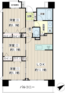 東京都江東区の分譲賃貸マンション　クリオ南砂町　６０１　間取