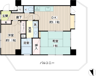 横浜市鶴見区の賃貸マンション　プレセランス鶴見　間取り