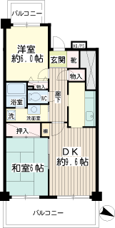 横浜市鶴見区の賃貸マンション　ニッコーハイツ三ッ池公園Ⅱ　間取りです