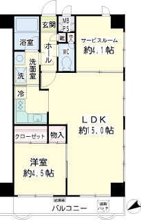 横浜市鶴見区の賃貸マンション　鶴見ダイカンプラザ　間取りです