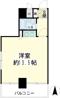 横浜市鶴見区の賃貸マンション　鶴見ハイツ　間取りです