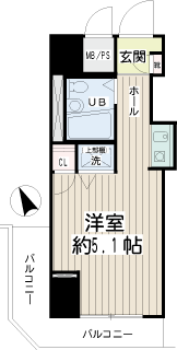 横浜市鶴見区の賃貸マンション　ネオマイム鶴見フルレゾン　間取りです