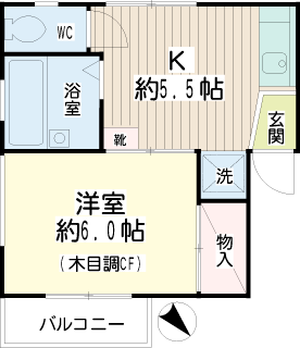 横浜市鶴見区の賃貸アパート　エルトベーレ　間取りです