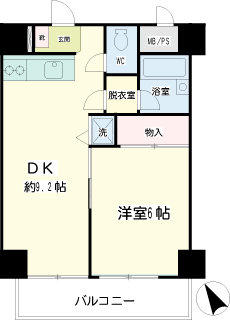 川崎市川崎区の賃貸マンション　ヴァンハウス川崎京町サングレイス　６０２号室間取りです