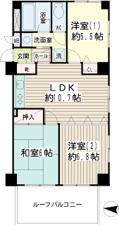 東京都杉並区の賃貸マンション　エンゼルハイム高井戸　間取りです