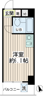 横浜市鶴見区の賃貸マンション　トップ鶴見　間取りです