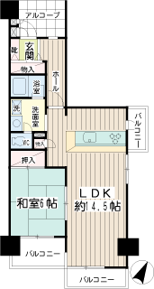 川崎市川崎区の賃貸マンション　サンスクエア川崎３号棟　間取りです