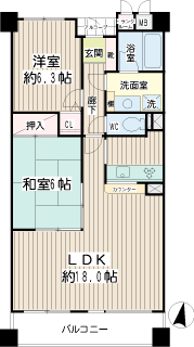 横浜市神奈川区の賃貸マンション　アール・ケープラザ三ッ沢２　間取りです