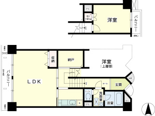 川崎市幸区の賃貸マンション　河原町団地１４号棟６３０号室　間取