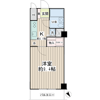 横浜市港北区の賃貸マンション　ＨＡＮＡＭＵＲＡビル　２０３号室の間取りです