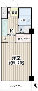 横浜市港北区の賃貸マンション　ＨＡＮＡＭＵＲＡビル　２０３号室　間取り
