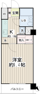 横浜市港北区の賃貸マンション　ＨＡＮＡＭＵＲＡビル　間取りです