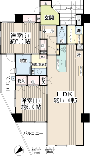 横浜市鶴見区の賃貸マンション　ロワール鶴見中央　間取りです