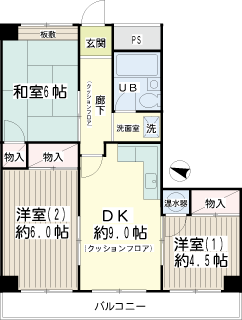 横浜市鶴見区の賃貸マンション　KOWA鶴見パールハイム　間取りです