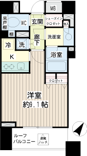 東急東横線　綱島駅の賃貸マンション　ブリリア綱島ｉｄステーションフロント　間取りです