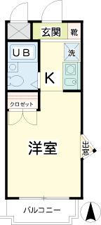 川崎市川崎区の賃貸マンション　スカイコート川崎第４　間取りです