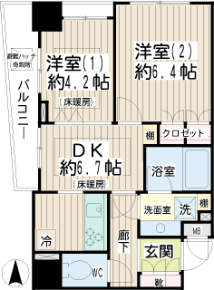 横浜市鶴見区の賃貸マンション　ドメスセレーナ鶴見　間取りです