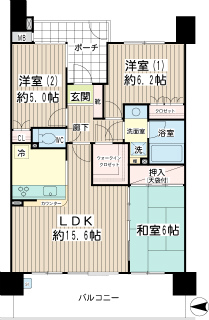 川崎市中原区の賃貸マンション　ガーデンティアラ武蔵小杉　７０５号室間取