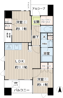 横浜市鶴見区の賃貸マンション　イクシア横浜鶴見　ステーションフロント　間取り