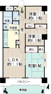 横浜市磯子区の賃貸マンション　コーラル根岸　間取りです