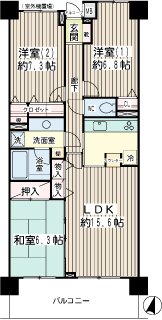 横浜市神奈川区の賃貸マンション　ゼファー横濱サンコリーヌ神之木公園　間取りです