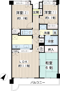 横浜市鶴見区の賃貸マンション　アルカサル岸谷　間取りです